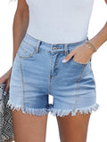 Stretch Slimming Fringed Shorts
