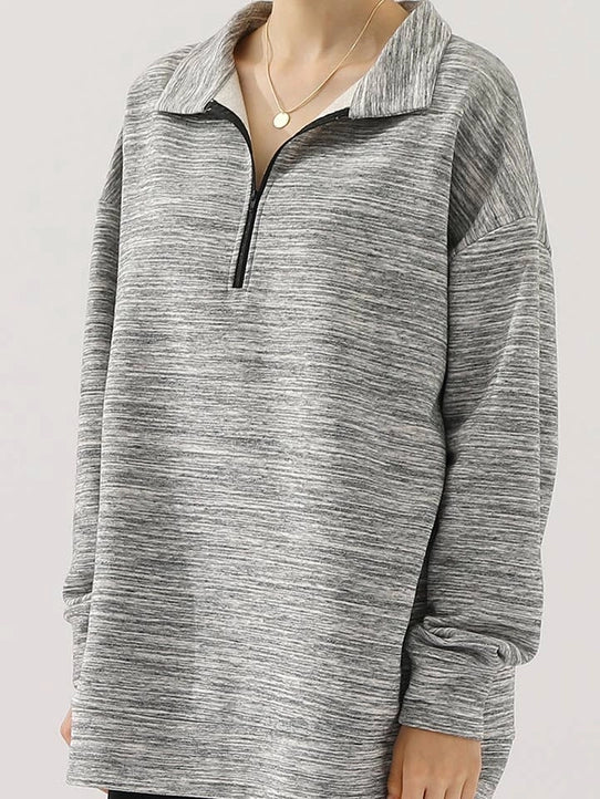 Zip Neck Lightweight Pullover Sweatshirt