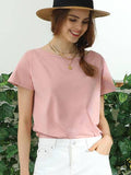 Round Neck Short Sleeve T Shirt Tunic Top