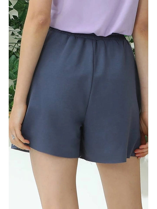 High Waist French Terry Shorts with Side Pockets