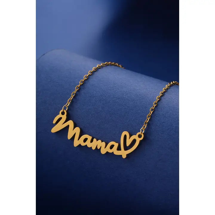 Mama Heart Pendant Chain Necklace