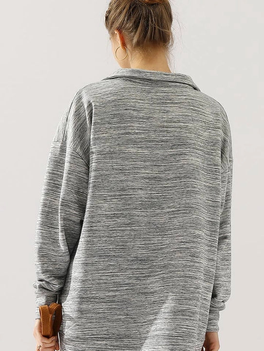 Zip Neck Lightweight Pullover Sweatshirt