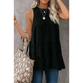 Sleeveless Loose Ruffle Hem Flared Tunic Top