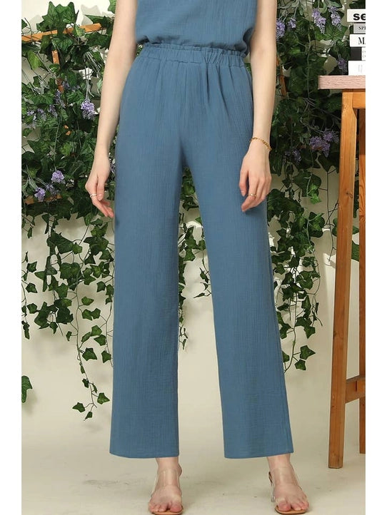 Banded Smocking Long Pants