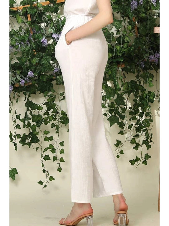 Banded Smocking Long Pants